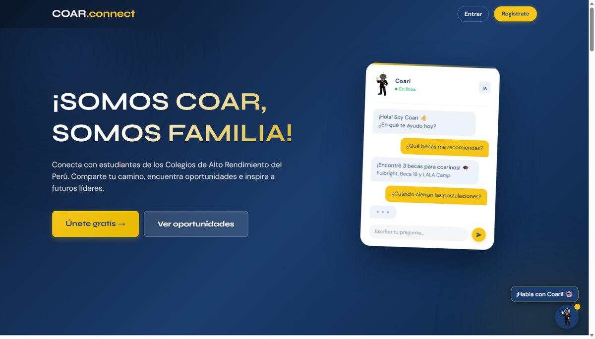 COAR.connect landing page
